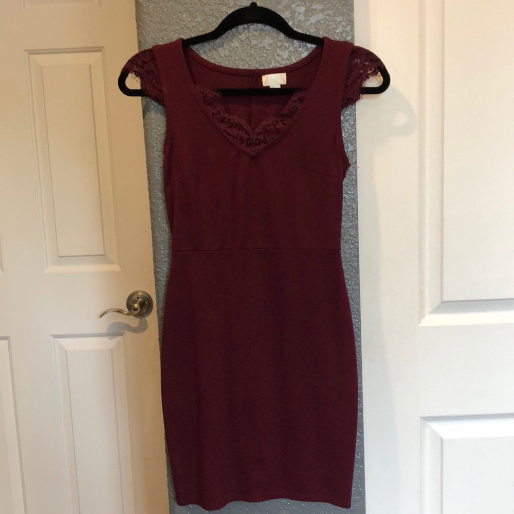 Body con maroon dress